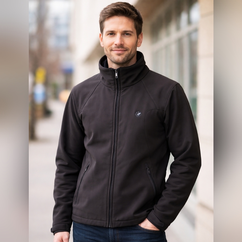 BMW Motorrad Hooded Jacket Sweatshirt Size Medium Men's Full-zip Stand Up Collar